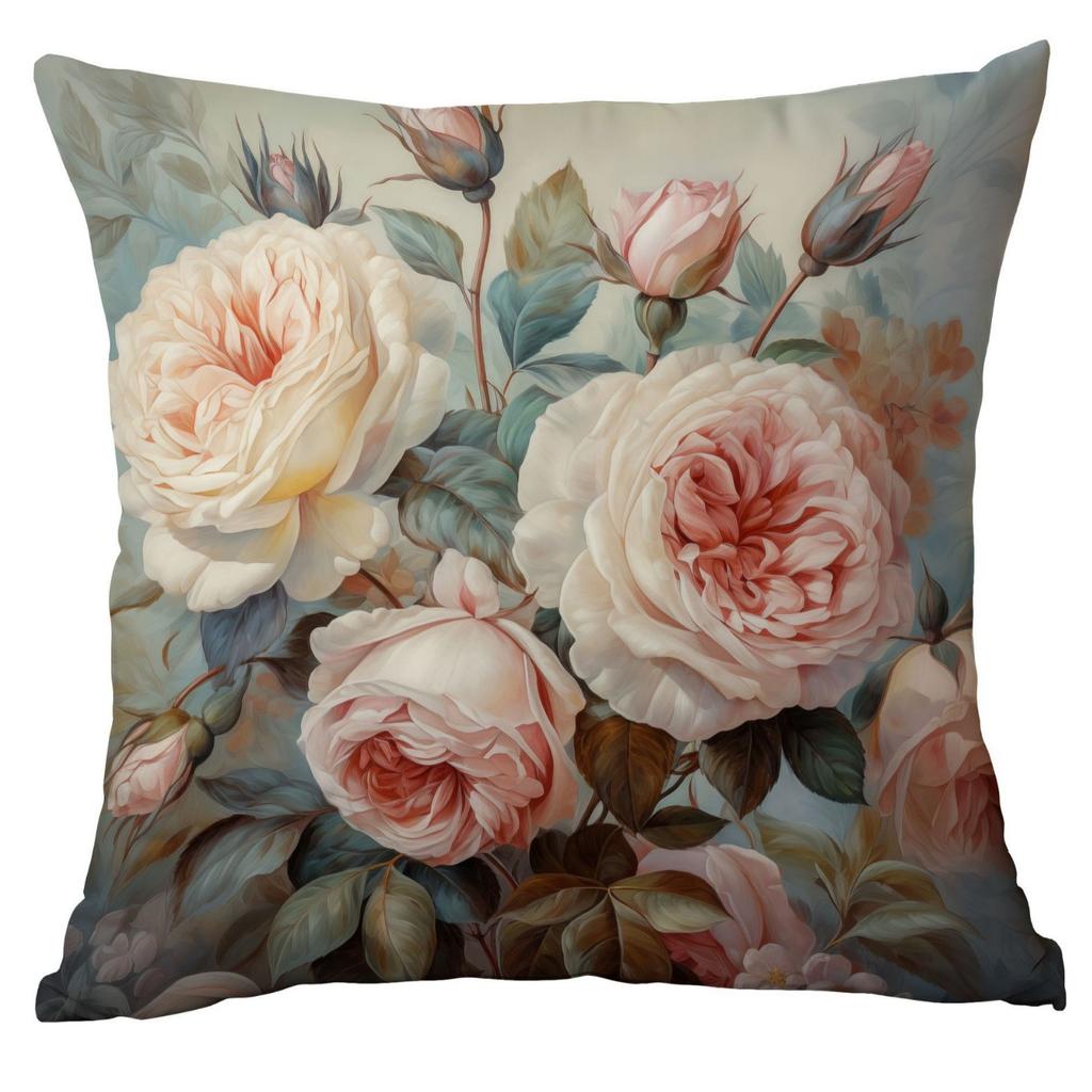 New Retro Old Peony Flower Pillowcase Home Sofa Cushion Pillowcase