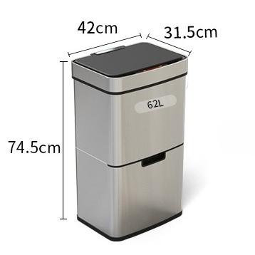 

Automatic Sensor Trash Can Smart Stainless Steel Trash Bin Luxury Large Capacity Litter Bin Rectangular Kitchen Dustbin with Lid