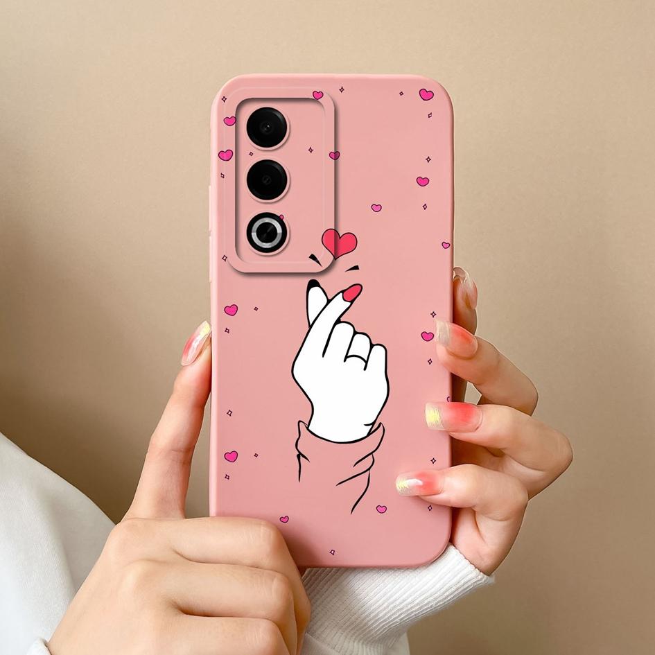 For OPPO A3X A3 Pro Realme 13 Pro Plus 12 Pro+ Case Screen Protector Super Shockproof Slim Silicone Back Cover Pretty Love Heart Bumper Shell For OPPO