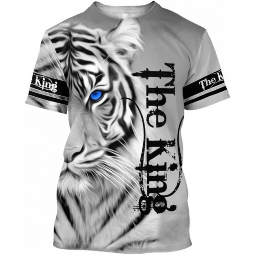 Fashion Tiger 3D Print Summer Fashion Popular T Shirt Casual Men's Street Hip-Hop Short Sleeve T-shirt Harajuku Y2k Loose Top