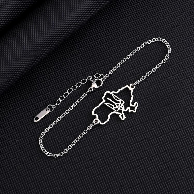 Stainless Steel Pendant Bracelets Ukraine Bangles Ukraine Map Pendant Bracelets