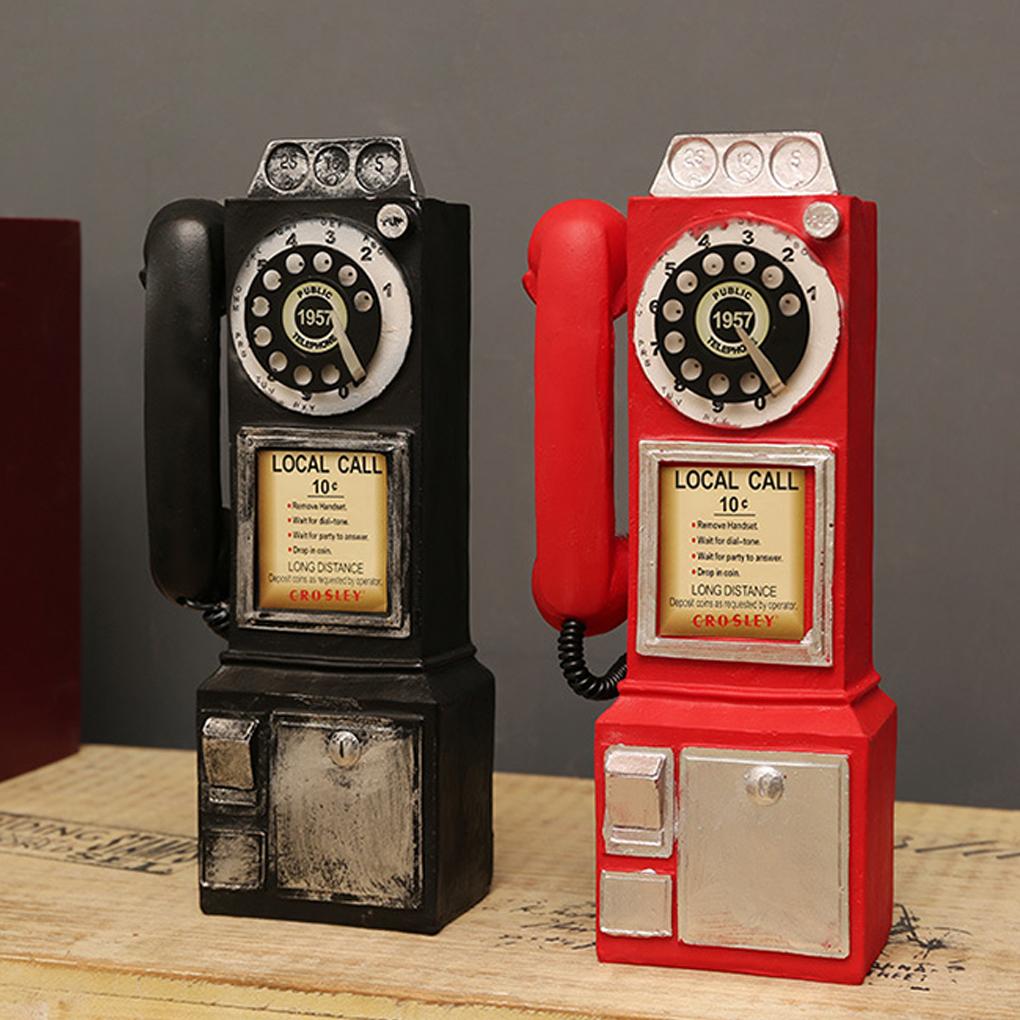 Ren ,Home ,For Figurine Telephone Ornament Decorative Props Vintage Phone For Hotel Decoration, Decorative Items