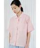 COTTON BELL Wide Collar Pocket Shirt - Pink