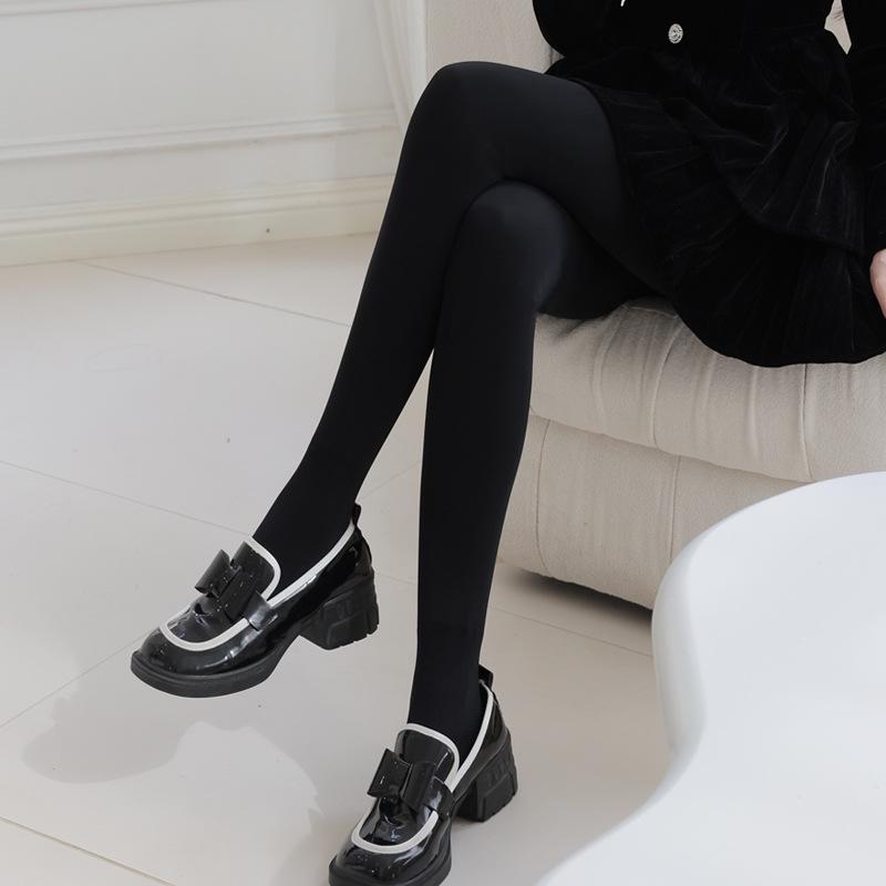 Black Sheer Pantyhose with High Waist & Tummy Control - Floral Fairy Design for All Seasons