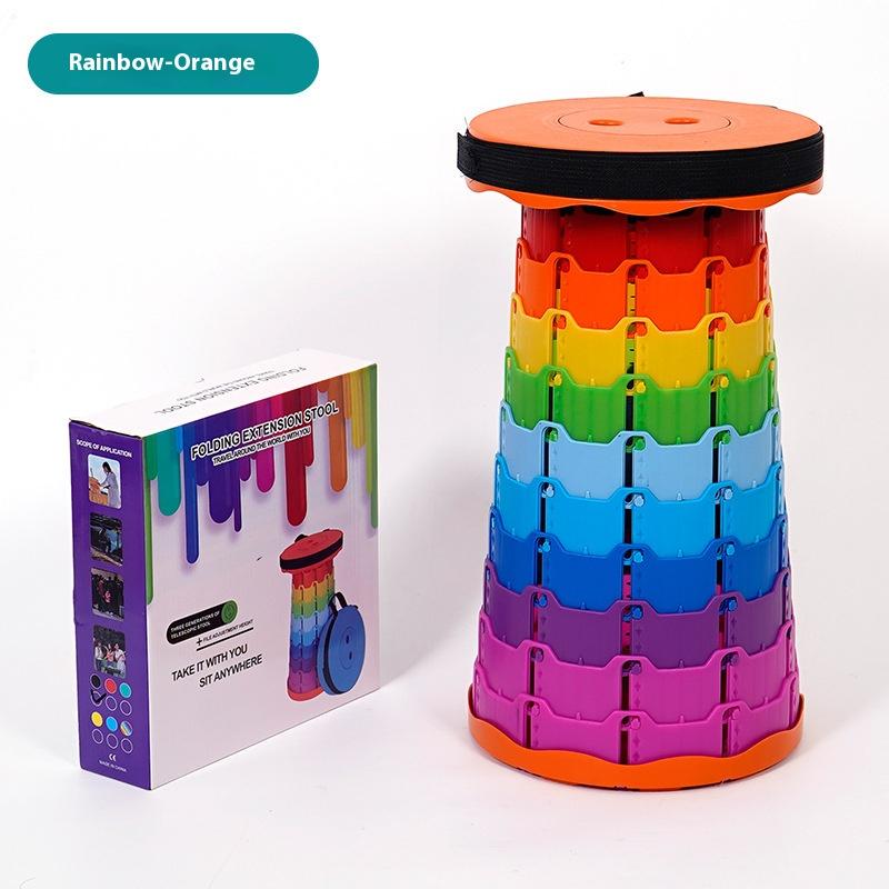 One piece portable folding stool, durable PP material, retractable, suitable for fishing, hiking, barbecue, outdoor activities