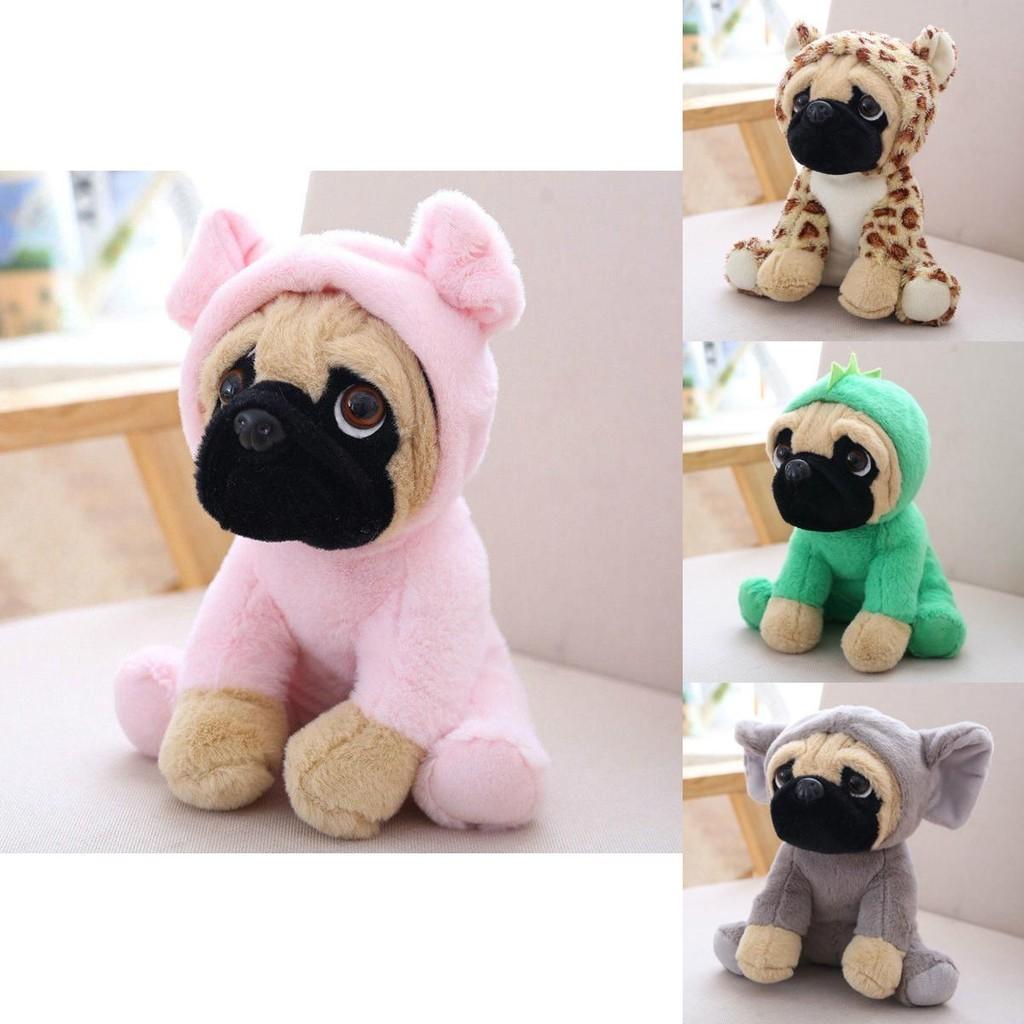 Adorable Large Plush Toys 8" Pug Dog In 7 Unique Costumes Cuddly Soft Toy