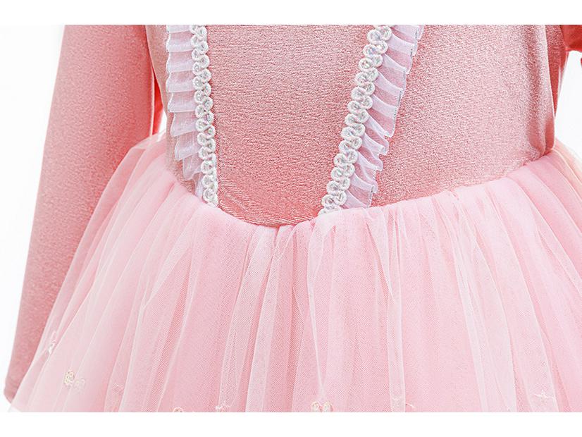 Flickors Långärmad Elsa Puff Tyll Vårklänning