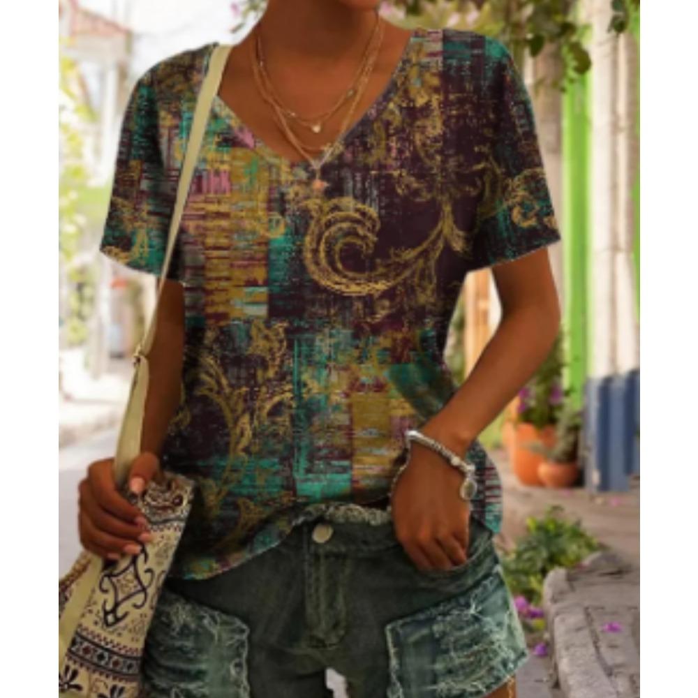 Women's Luxury T Shirts 3d Butterfly Print Short Sleeve V-neck Summer Fashion Casual Gradient Girls Pullover