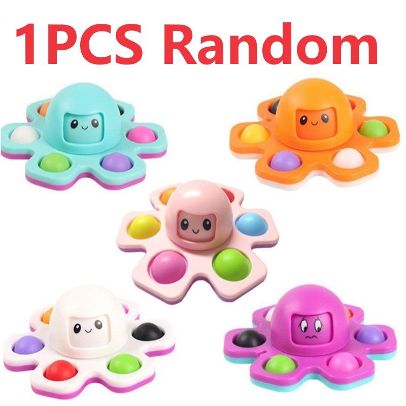 

Гироскоп на кончиках пальцев, антистресс, пуш-пузырь, спиннер-фиджет, игрушка для нажатия с меняющимся лицом, детская, осьминог на кончиках пальцев, пузырь, музыка