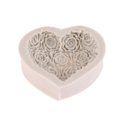 1 Stück Herz Rose Blumen Form Silikonform Diy Fondant Schokolade Seifenform Kerze Polymer Clay Formen Handwerk Basis Werkzeug