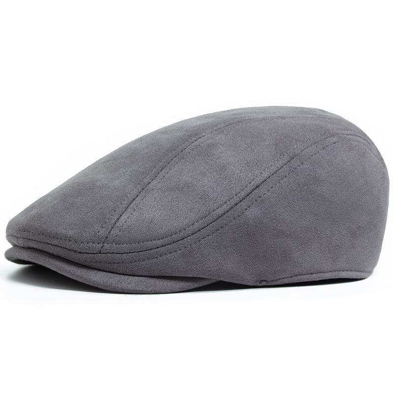 Men's Retro Suede Beret: Autumn/Winter Elastic Duckbill Painter Hat