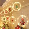 LED Curtain Lights: Christmas Tree, Santa, and Reindeer Ornaments for Mall or Bedroom Decor