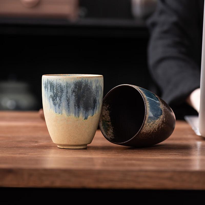 OLOEY Retro Kiln-Glazed Ceramic Latte Art Coffee Mug
