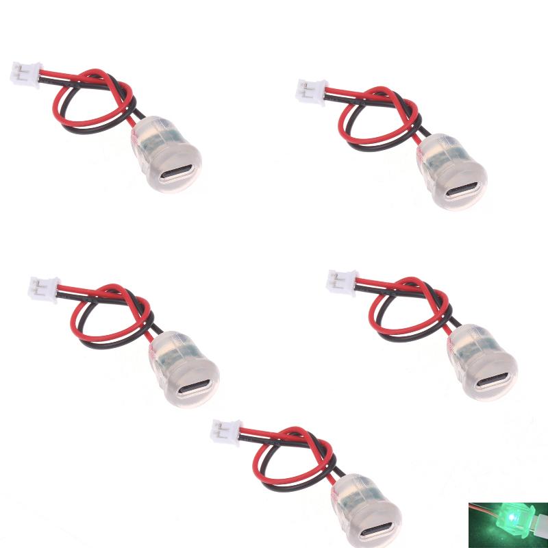 1/3/5Pcs Waterproof 2 Wire Pigtail Cable With LED Lights 3A 5V Fast Charger Power Port Type C Female Socket Jack Connectors