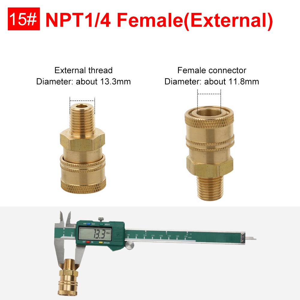 Pressure Washer Connector Professional Adapter 1/4 Quick Disconnect M14 M22 Male Female Coupler Car Washing For Bmw Tesla VW