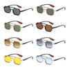 Trendy Metal Polygon Sunglasses Street Wear Punk Double Bridge Sun Glasses UV400 Men's Shades