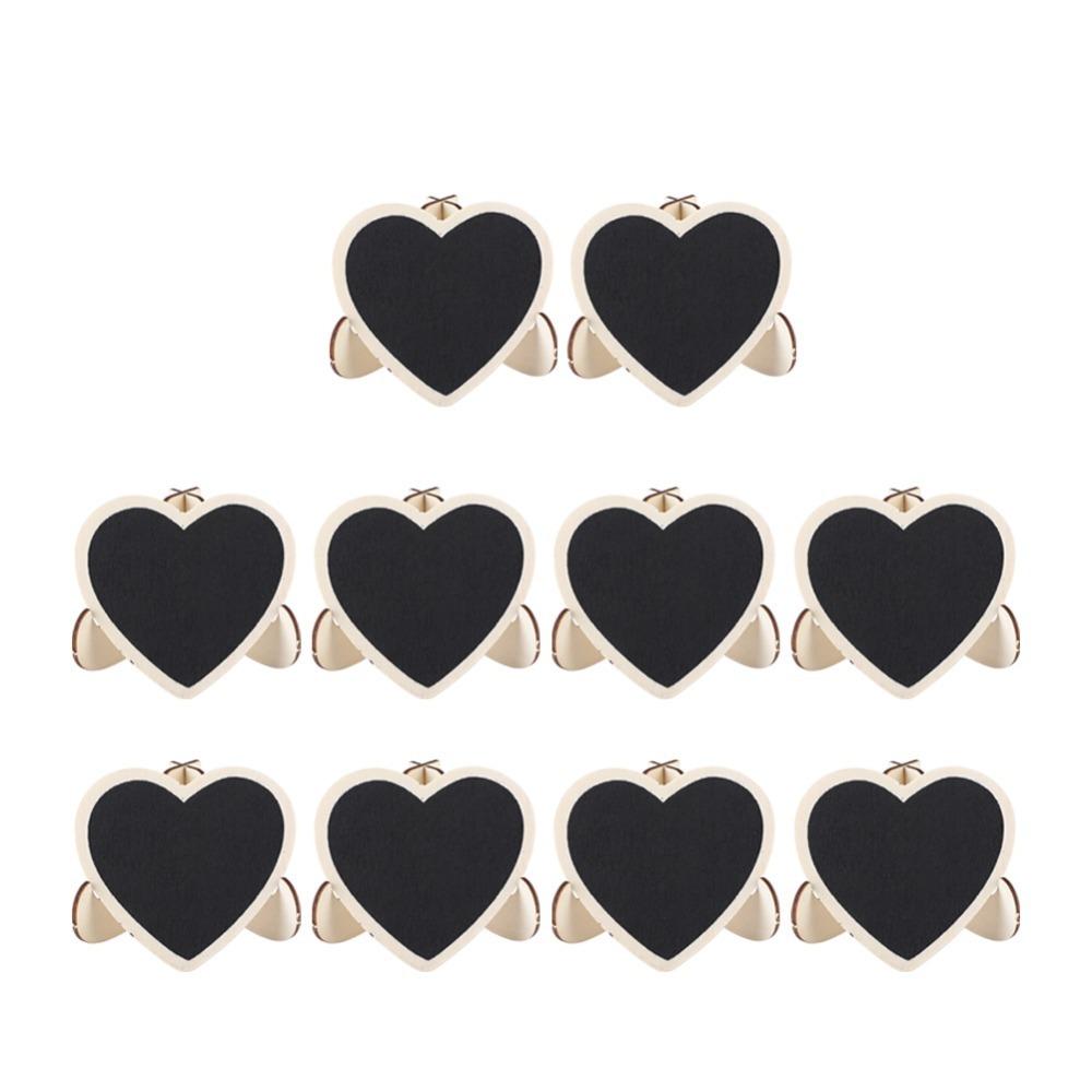 10 pcs MDF Pine Display Blackboard 2.9x2.8 in Small Wooden Blackboard Tabletop Display