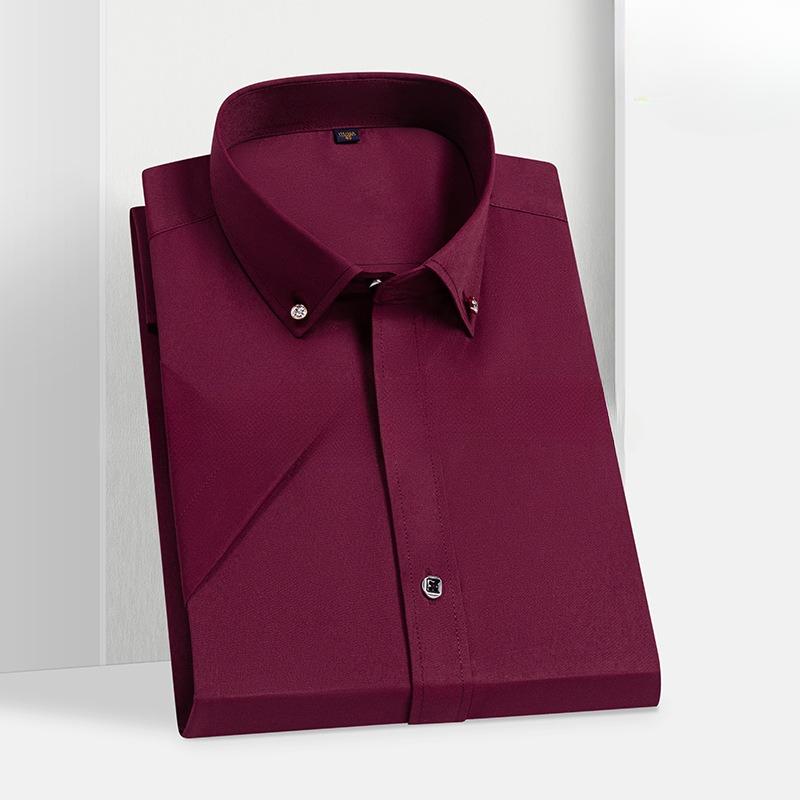 Summer Youth Men's Short Sleeved White Shirt Work Clothes Professional Work Casual Shirts Business Casual Formal Top