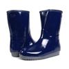 nobuoka Work Boots with Lining and Flat Size 2E CO-COS Sweat-Absorbent Soles, Ziploa, Women's, Navy, 23.5 cm,