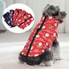 Warm Pet Jacket for Winter Christmas Dog Coat with D-ring Cute Santa Claus Print Pets Costume for Small Medium Dogs Schnauzer