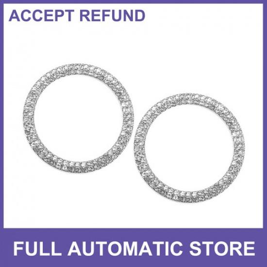 TWO Car Engine Start Button Stop Button Cover White Universal