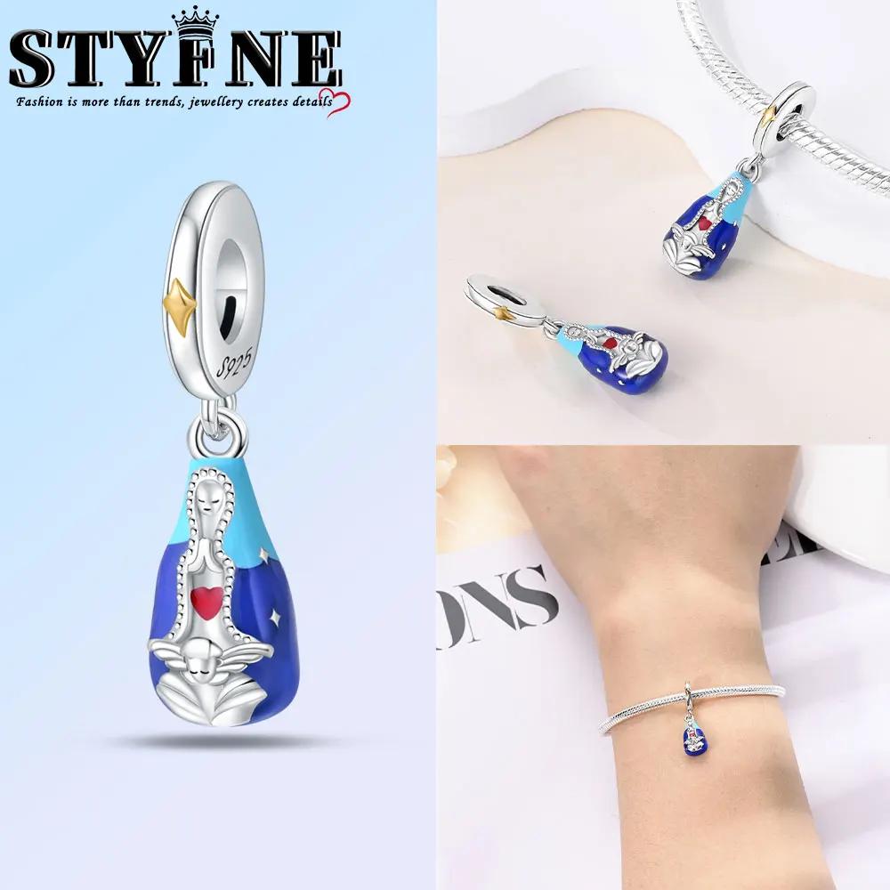 Exquisite Copper Nossa Senhora Aparecida Dangle Cross Charms Pendants Fit Original Bracelets Diy Jewelry For Women