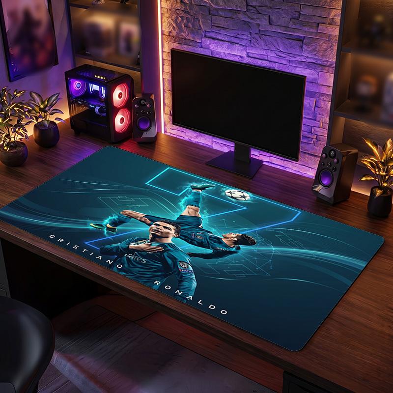 Tappetino Mouse Scudo Cristiano Ronaldo, Tappetino da Scrivania Esteso Antiscivolo in Gomma per Gaming Ufficio Laptop Regalo per Fan