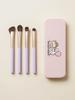 4-Piece Makeup Brush Set with Character Mirror Case