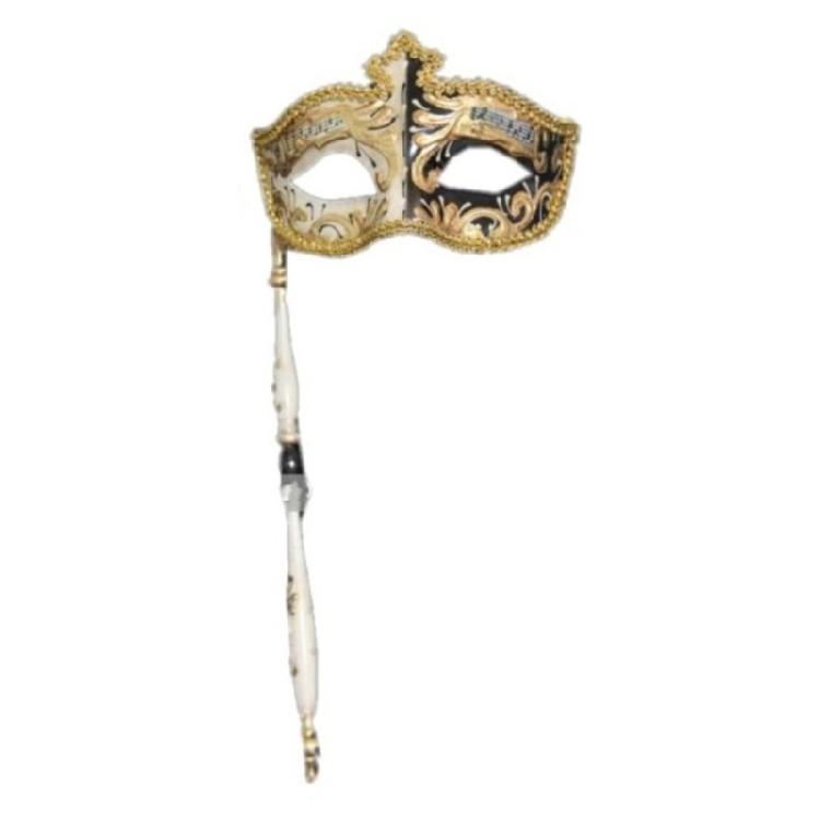 Halloween Mask with Stick Retro Musical Note Masquerade Mask Party Mask Mardi Gras Mask Venetians Mask for Carnivals