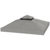 Gazebo Canopy 3 X 3 M Replacement Canopy for 2-tier Gazebo UPF30+ Protection Drainage Holes Grey