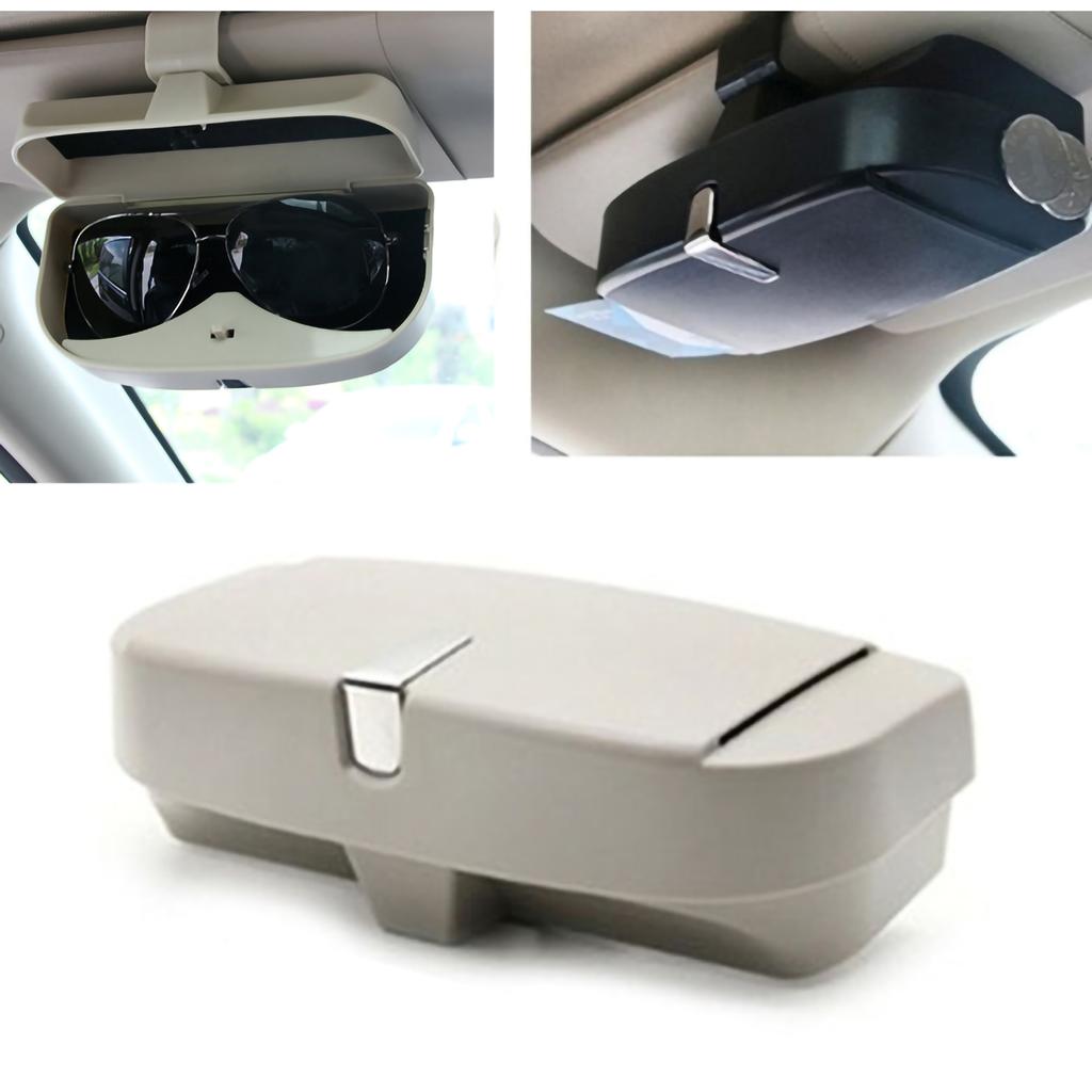 Black Car Visor Glasses Organizer ABS Portable Sunglasses Case Holder for Automobile