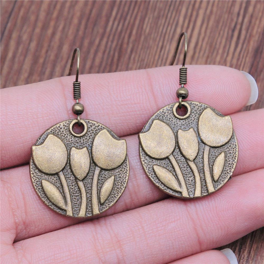 Drop & Dangle Earring Plant Flower Wedding Jewelry FindingsEarring Size 18x19mm QE019