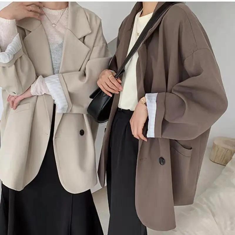 

Versatil Loose Fit Slimming Medium Length Suit for Women Small Stature Suit Jacket for Women Korean Version S білий