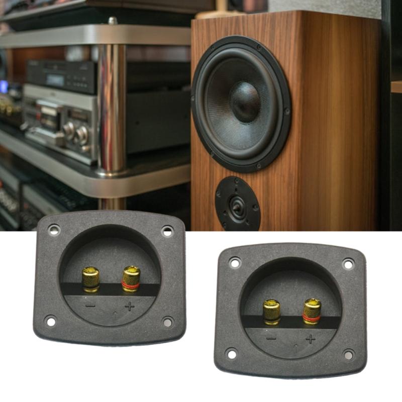 2Pcs Speaker Terminals Box Square Binding Post Cable Connectors Components for Car Home Theater Accessories