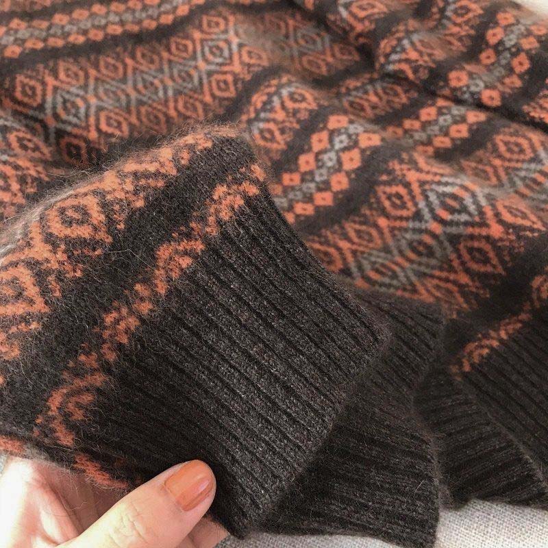 Sweater for Women Autumn Winter Thickened Warm Plus Size Knitted Stretchy Long Sleeve Tops