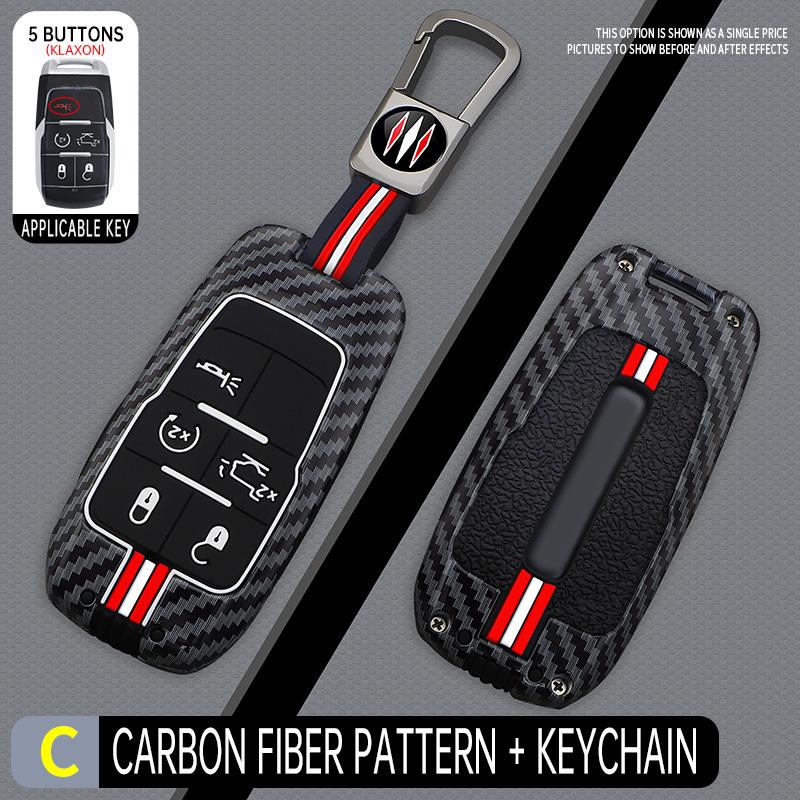 Styling Mouldings Metal Car Key Cover Fob Case Shell for Dodge Ram 1500 Pickup TRX Rebel Ram 2500 3500 4500 5500 2019 2020 2021