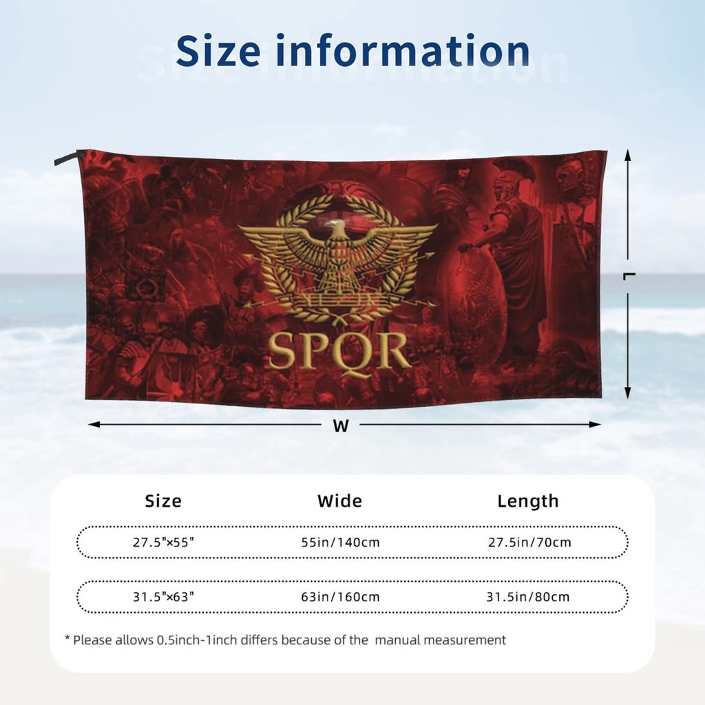 Goldener Römischer Kaiseradler SPQR Strandtuch Weiche Mikrofaser Schnelltrocknend Saugfähig Schnelle Handtücher für das Bad