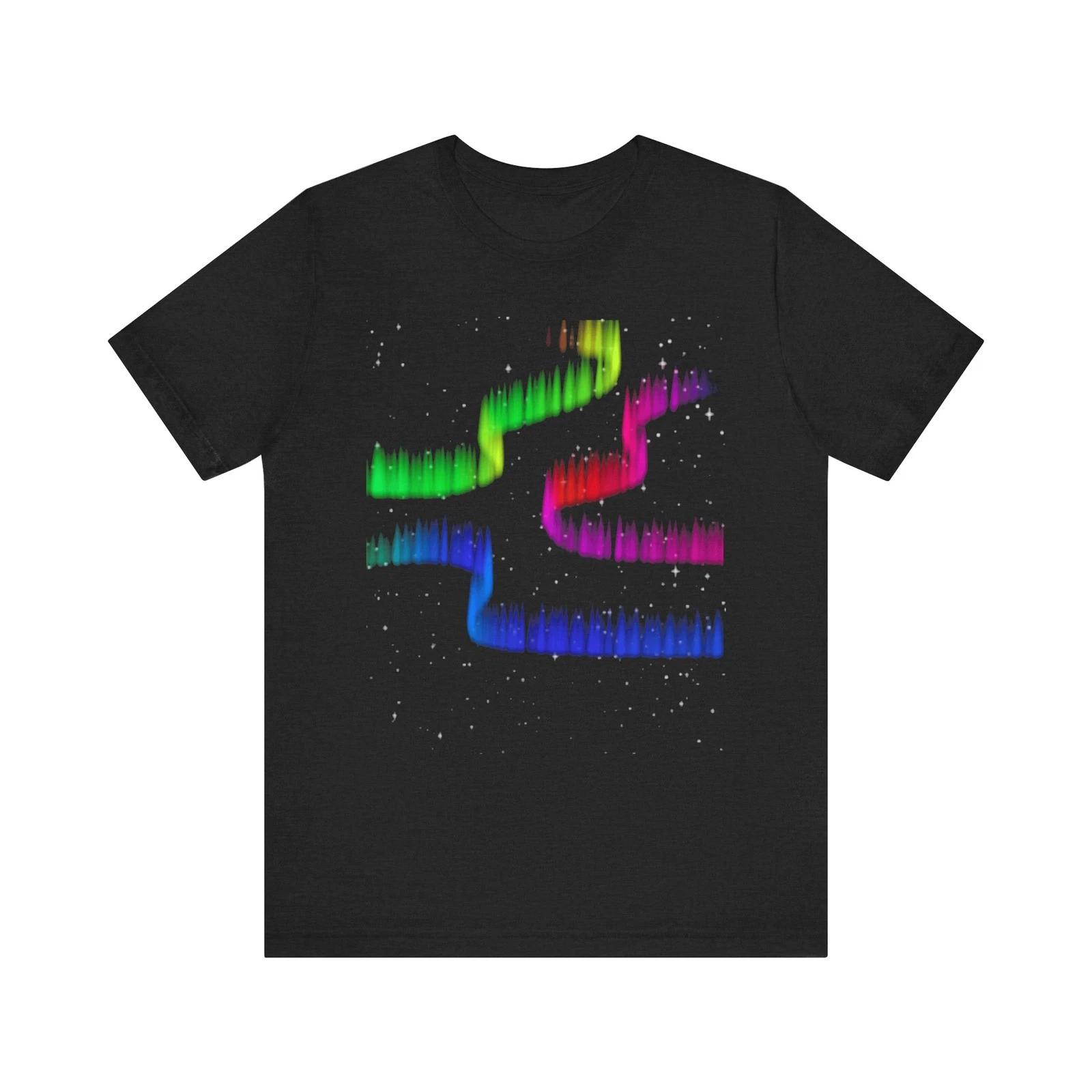 Aurora Wave Tee | Northern Lights Colorful Graphic Shirt 3XL