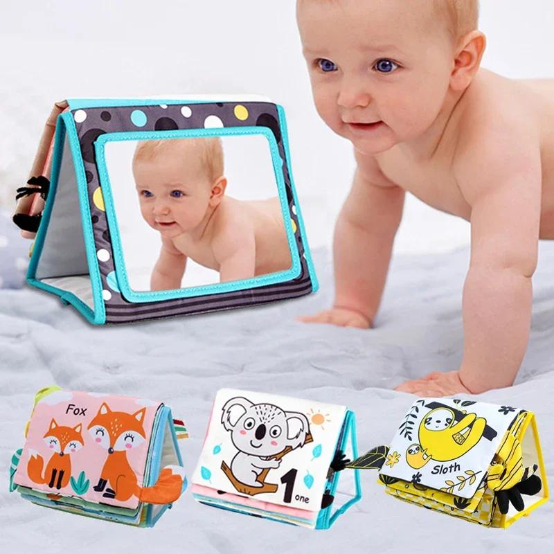 Toys Toys Toys Baby Cloth Book Sensory High Contrast Newborn Crib Black and White Development Mirror Tummy Time Montessori