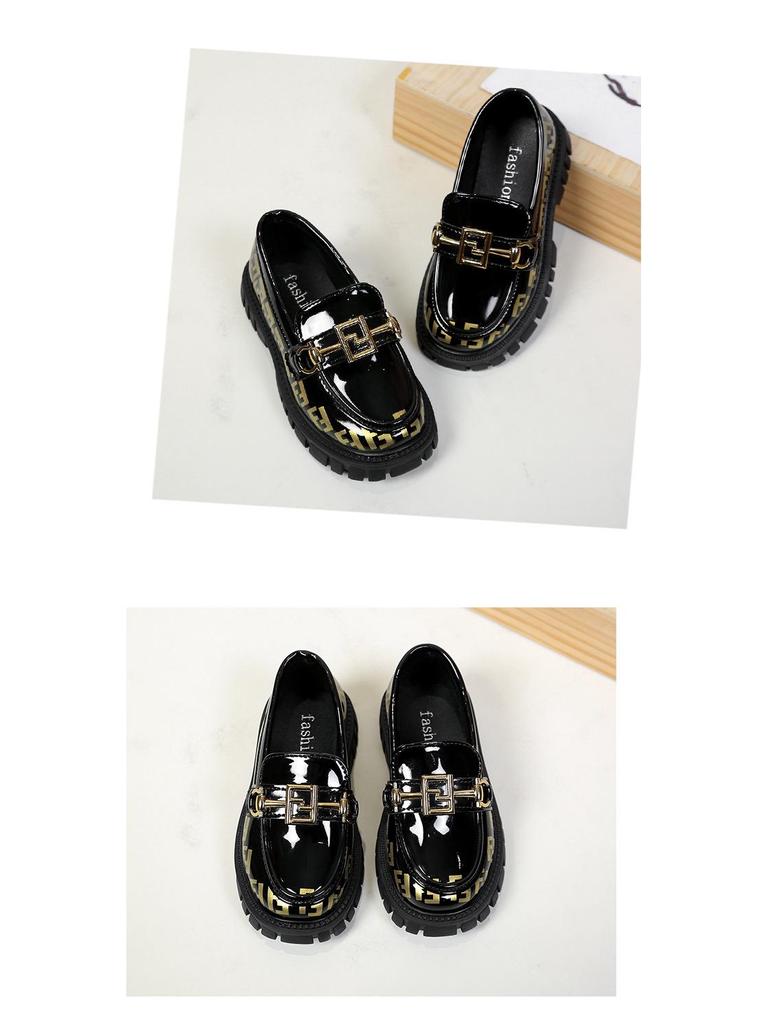 Mädchen Lackleder Slipper - Frühling 2025: Schwarze Slipper Modische Studentenschuhe