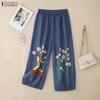 Womens Summer Casual Floral Print Loose Pants