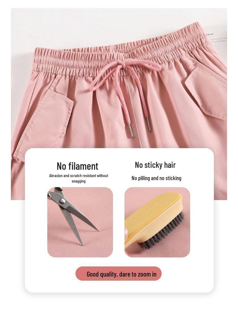 Unisex Military Green High-Waist Wide-Leg Cargo Pants - Lightweight, Summer Casual Fashion