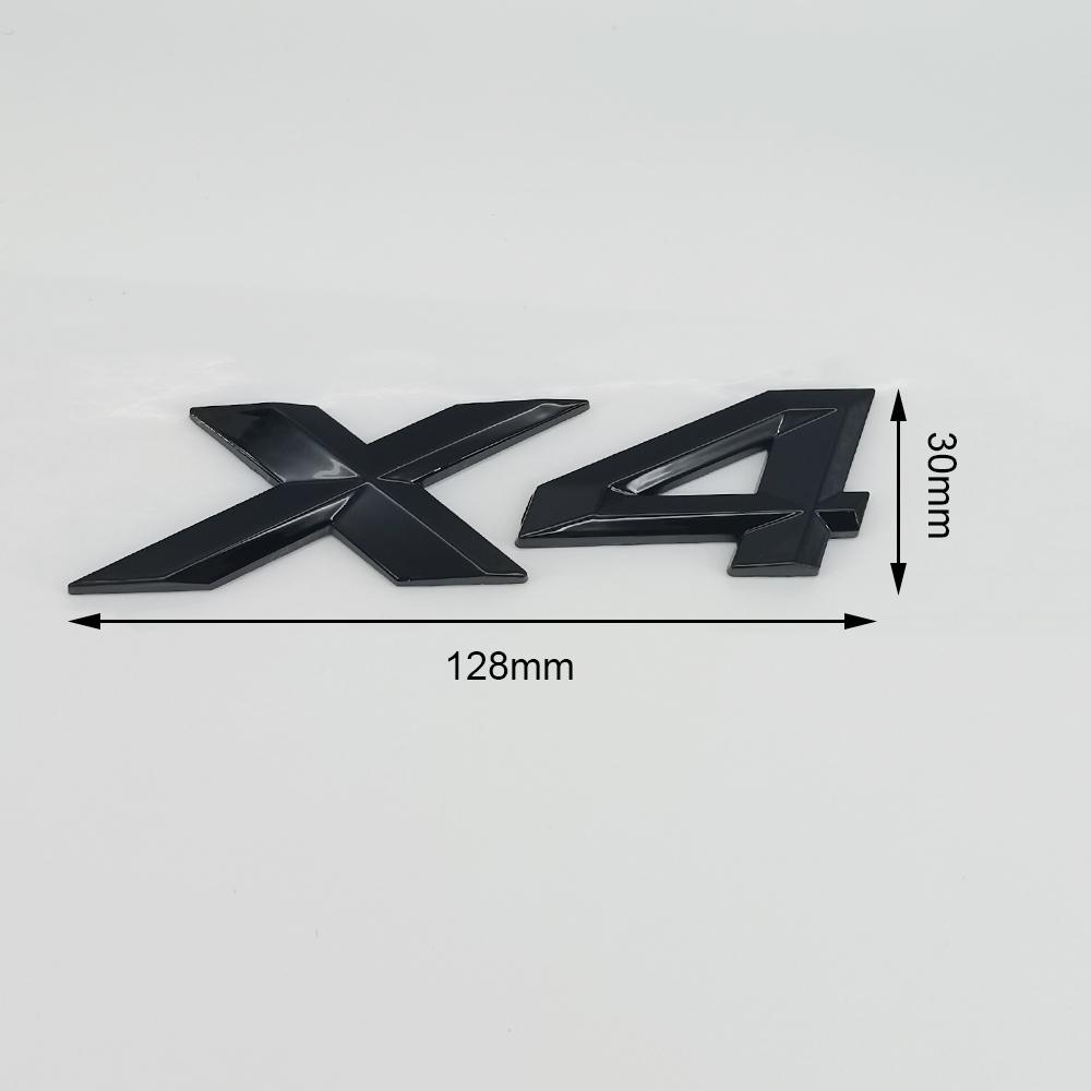 3D ABS Chrome Black Car Letters Logo X4 Emblem Badge Auto Styling Rear Trunk Sticker Decals Accessories For BMW G01 G02 F26 M40i Uo2