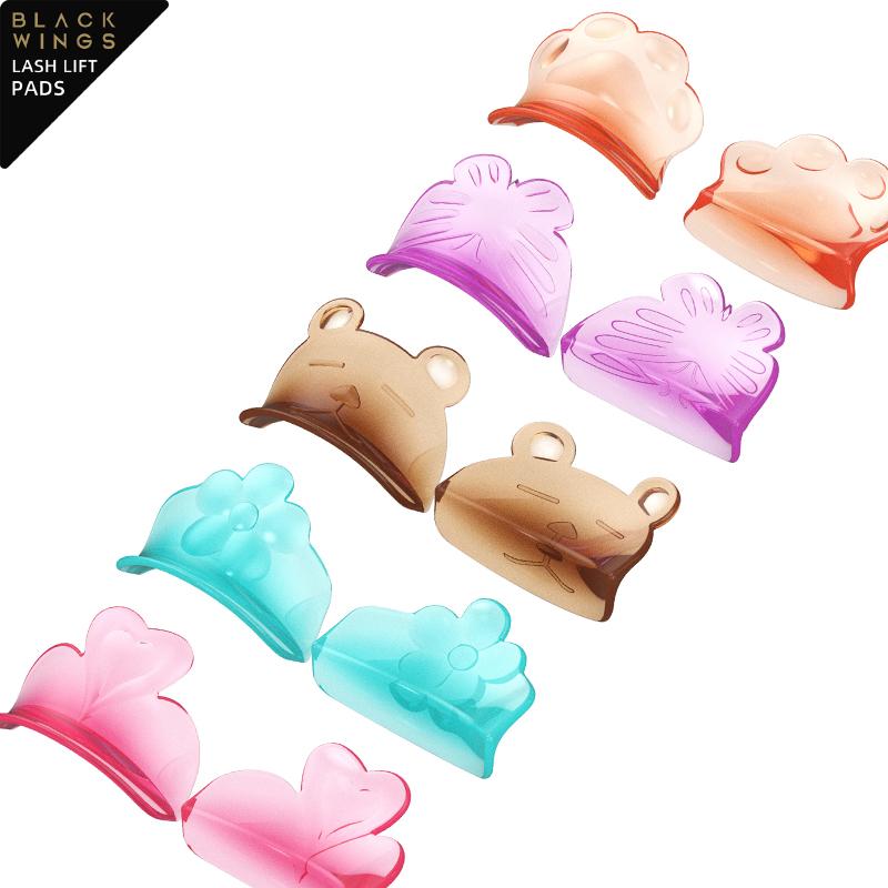 Lashlift pads blackwings 5 ​​barev nástroj na odstraňování řas keratinová forma na natáčení řas pro obnovu a změkčení řas
