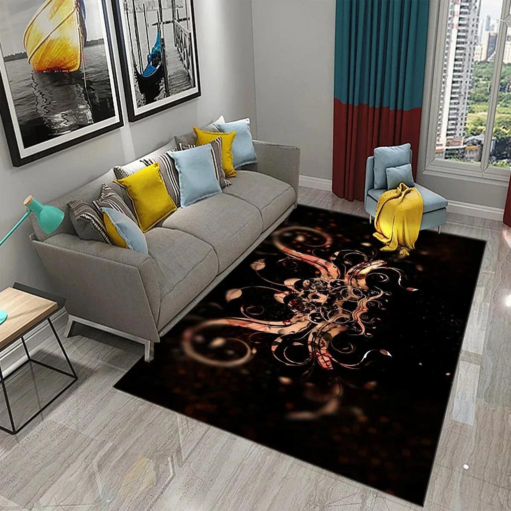 3D Luxury Skull Crown Carpet Living Room Bedroom Kids Crawling Decor Floor Rug Bathroom Kitchen Entrance Non-Slip