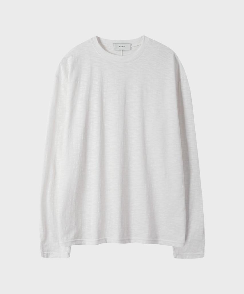LEIRE Slub Back Line Long Sleeve T-Shirt [Ivory]