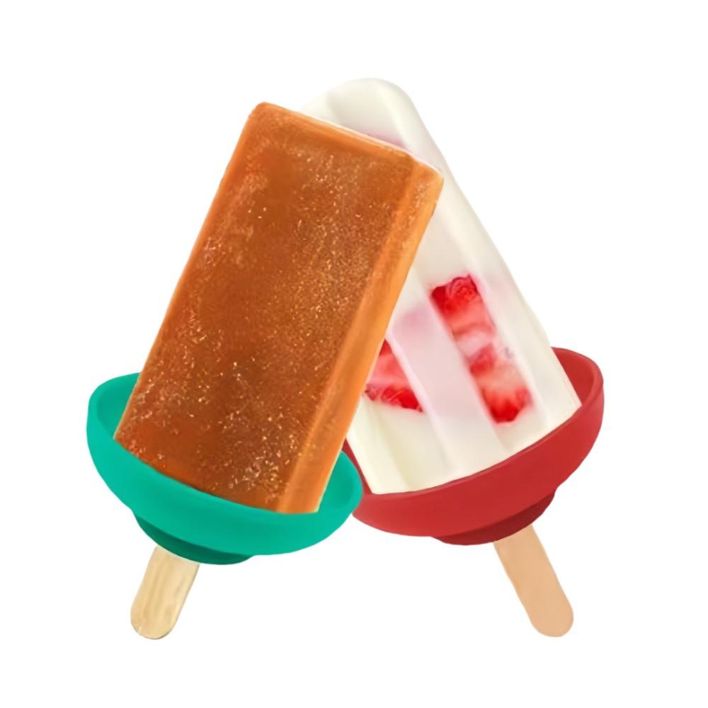 4pcs/set Drip-Proof Popsicle Rack Silicone Anti-Drip Ice Cream Bracket Reusable Portable Popsicle Protector for Kids Ice Cream