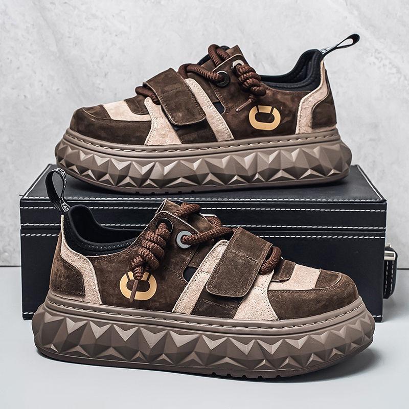 Men's shoes autumn and winter new casual sports versatile platform wear-resistant board shoes men's high sense Velcro ugly cute shoes