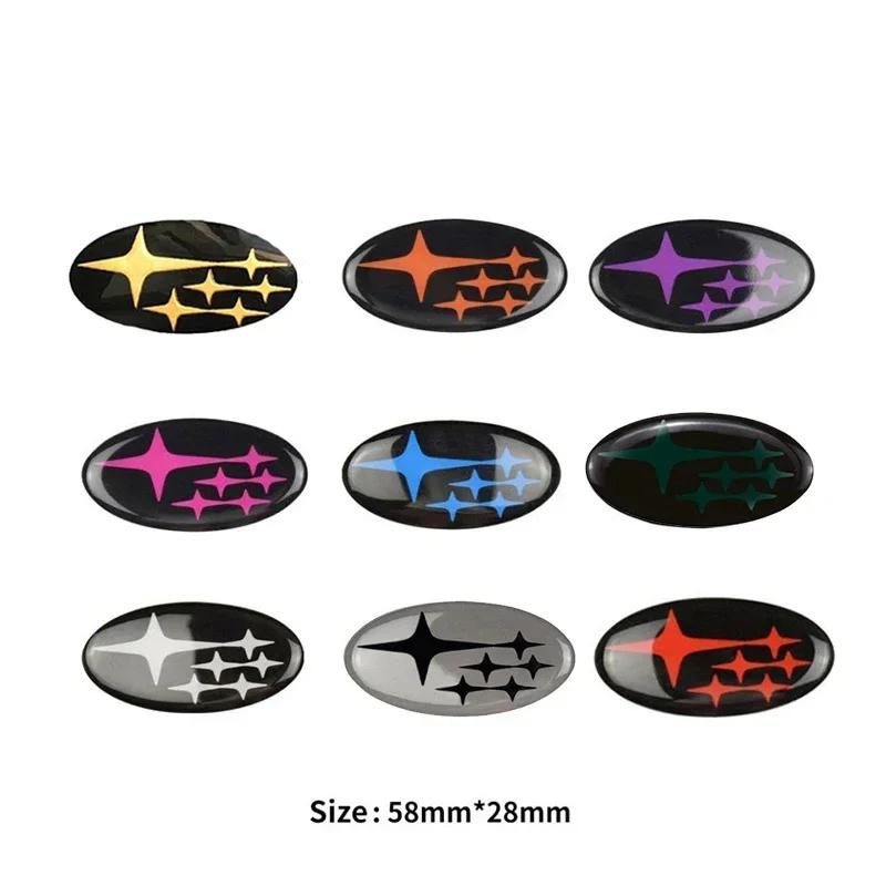 For Subaru STI Forester Outback Legacy Impreza XV Tribeca WRX BRZ 58x28mm Car Logo Steering Wheel Decoration Cover Emblem Decals Y2