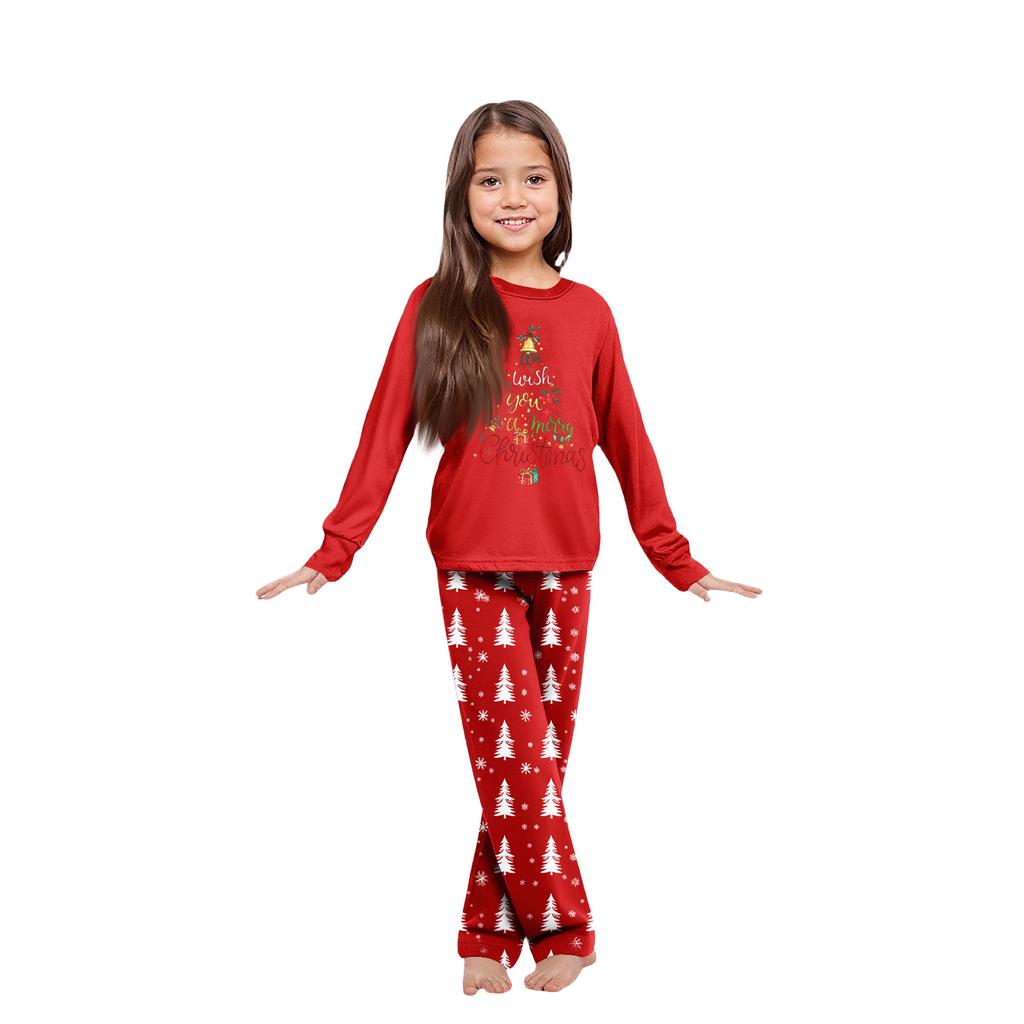 Druck Niedliches Familien-Set Pyjamas, Hauskleidung, Familien-Set Langarm-Oberteil Hosen-Set